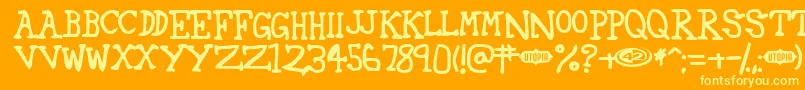 42 Font – Yellow Fonts on Orange Background