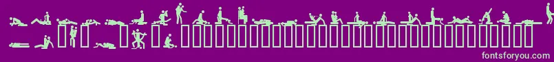 フォント48ways – 紫の背景に緑のフォント