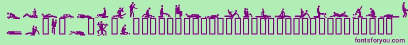 フォント48ways – 緑の背景に紫のフォント