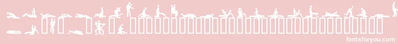 48ways-fontti – valkoiset fontit vaaleanpunaisella taustalla