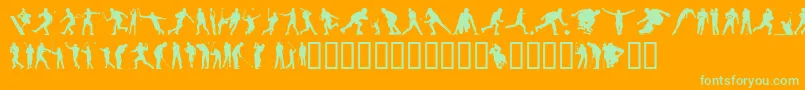 4YEOSP    Font – Green Fonts on Orange Background