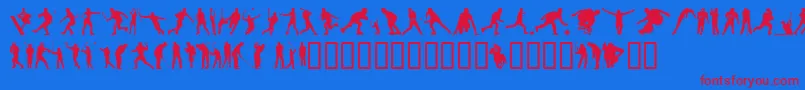 フォント4YEOSP    – 赤い文字の青い背景