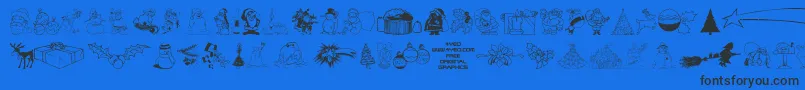 4YEOXMAS Font – Black Fonts on Blue Background