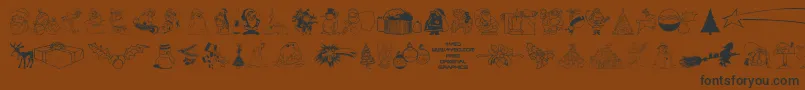 フォント4YEOXMAS – 黒い文字が茶色の背景にあります