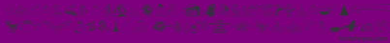 Шрифт 4YEOXMAS – чёрные шрифты на фиолетовом фоне
