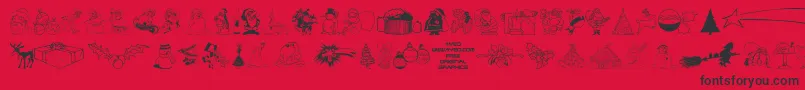 4YEOXMAS Font – Black Fonts on Red Background