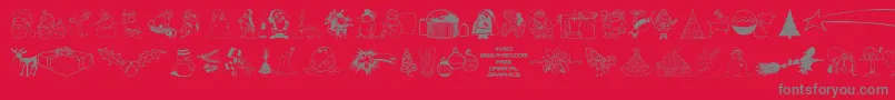 4YEOXMAS Font – Gray Fonts on Red Background