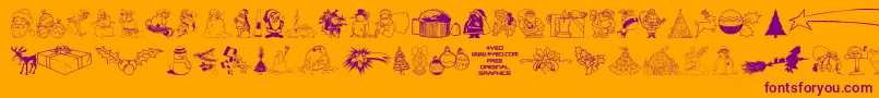 4YEOXMAS Font – Purple Fonts on Orange Background