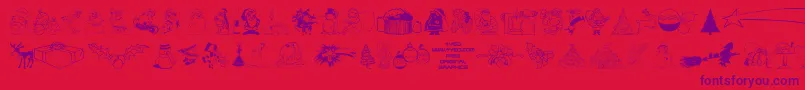 Fonte 4YEOXMAS – fontes roxas em um fundo vermelho