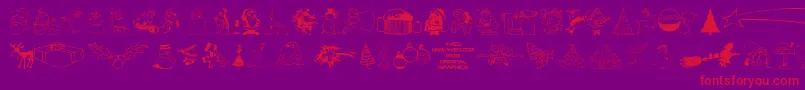 Шрифт 4YEOXMAS – красные шрифты на фиолетовом фоне