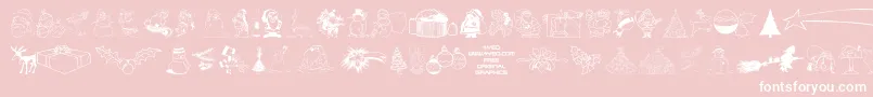 4YEOXMAS-Schriftart – Weiße Schriften auf rosa Hintergrund