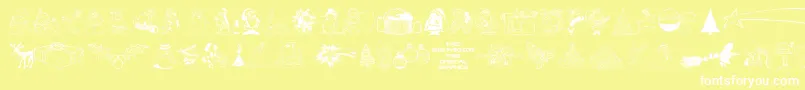 4YEOXMAS Font – White Fonts on Yellow Background