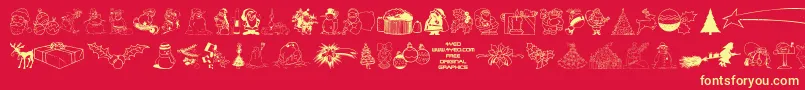 4YEOXMAS Font – Yellow Fonts on Red Background