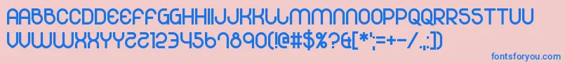 フォント501 – ピンクの背景に青い文字