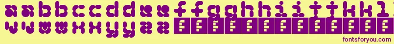 5Beans II Font – Purple Fonts on Yellow Background