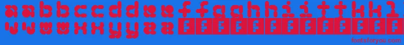 5Beans II Font – Red Fonts on Blue Background