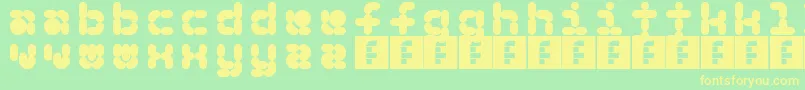 Fonte 5Beans II – fontes amarelas em um fundo verde