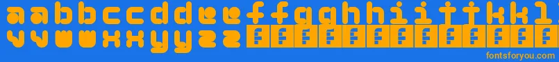 5Beans Font – Orange Fonts on Blue Background