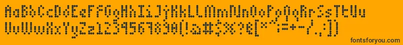 5dotmatrix 1979-Schriftart – Schwarze Schriften auf orangefarbenem Hintergrund