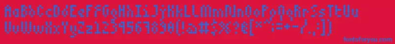 5dotmatrix 1979 Font – Blue Fonts on Red Background