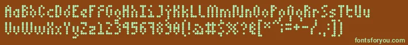 5dotmatrix 1979 Font – Green Fonts on Brown Background