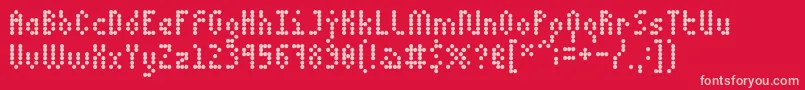 5dotmatrix 1979 Font – Pink Fonts on Red Background