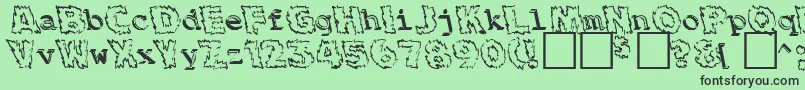 BackfireMedium-Schriftart – Schwarze Schriften auf grünem Hintergrund