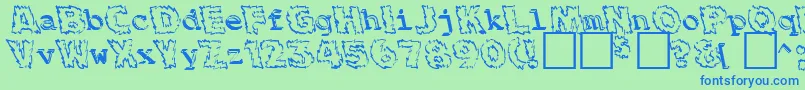 fuente BackfireMedium – Fuentes Azules Sobre Fondo Verde