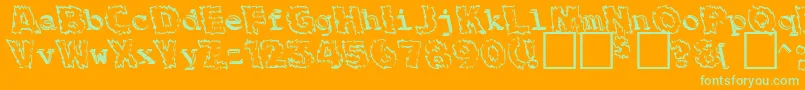 フォントBackfireMedium – オレンジの背景に緑のフォント