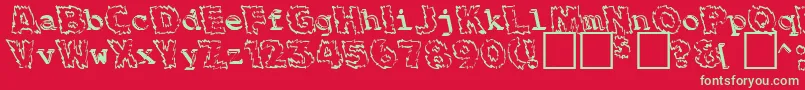BackfireMedium Font – Green Fonts on Red Background
