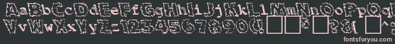 BackfireMedium-Schriftart – Rosa Schriften auf schwarzem Hintergrund