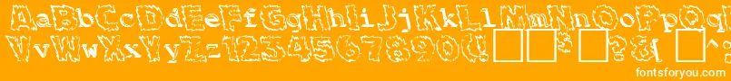 BackfireMedium-Schriftart – Weiße Schriften auf orangefarbenem Hintergrund
