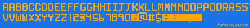 5kallum sans neue Font – Orange Fonts on Blue Background