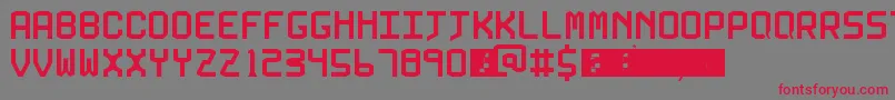 5kallum sans neue Font – Red Fonts on Gray Background