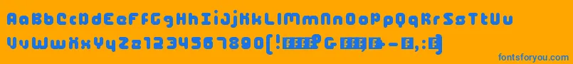 5maach Font – Blue Fonts on Orange Background