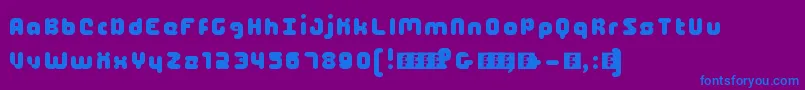 フォント5maach – 紫色の背景に青い文字