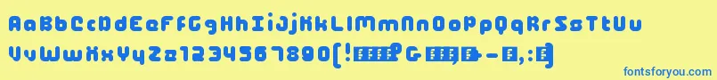 5maach Font – Blue Fonts on Yellow Background