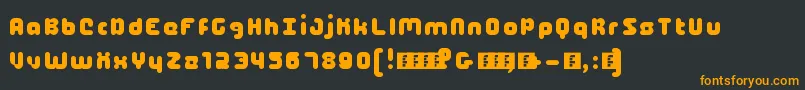 フォント5maach – 黒い背景にオレンジの文字