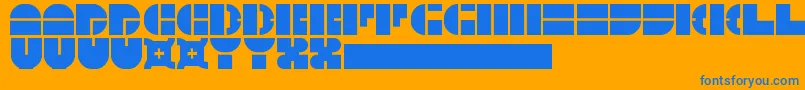 フォント5Megabam – オレンジの背景に青い文字
