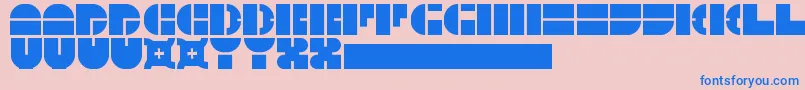 フォント5Megabam – ピンクの背景に青い文字