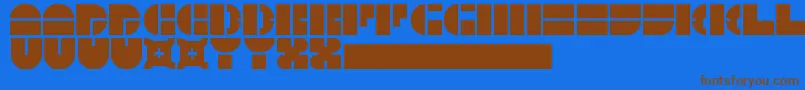 5Megabam Font – Brown Fonts on Blue Background