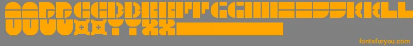 フォント5Megabam – オレンジの文字は灰色の背景にあります。