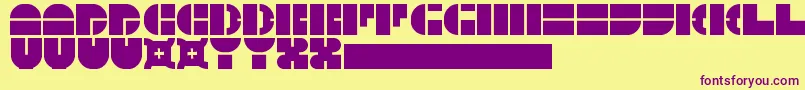 5Megabam Font – Purple Fonts on Yellow Background