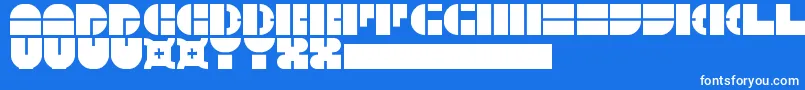 5Megabam-Schriftart – Weiße Schriften auf blauem Hintergrund