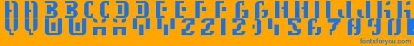 5Space Station Font – Blue Fonts on Orange Background