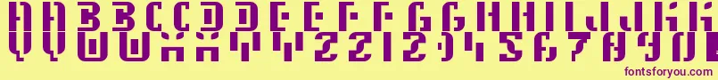 5Space Station Font – Purple Fonts on Yellow Background