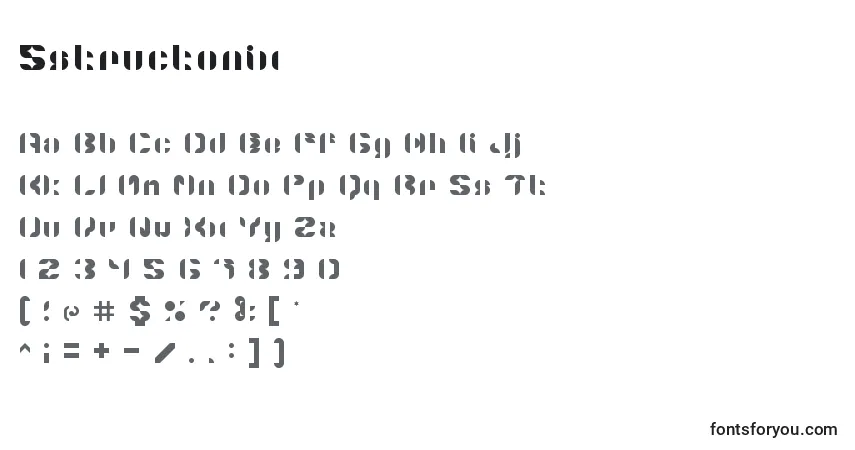 A fonte 5structonix – alfabeto, números, caracteres especiais