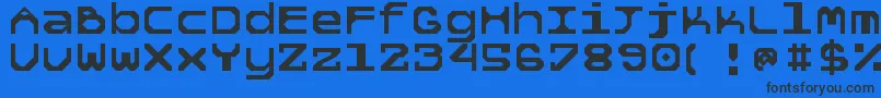 5tekknosystem Font – Black Fonts on Blue Background