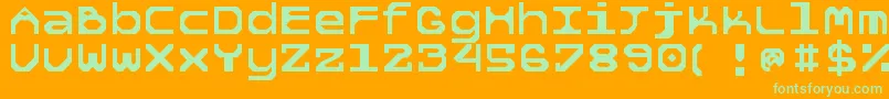 5tekknosystem Font – Green Fonts on Orange Background