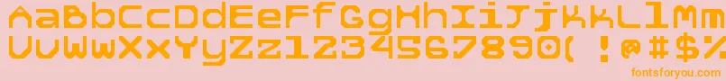 5tekknosystem Font – Orange Fonts on Pink Background